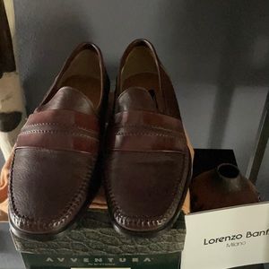 LORENZO BANFI Milano classic leather men’s loafers! 1st picture actual color.